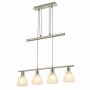 Moderne Lindby Pendelleuchte Simeon, 4-flammig, aus Alu und Glas für Wohnzimmer.