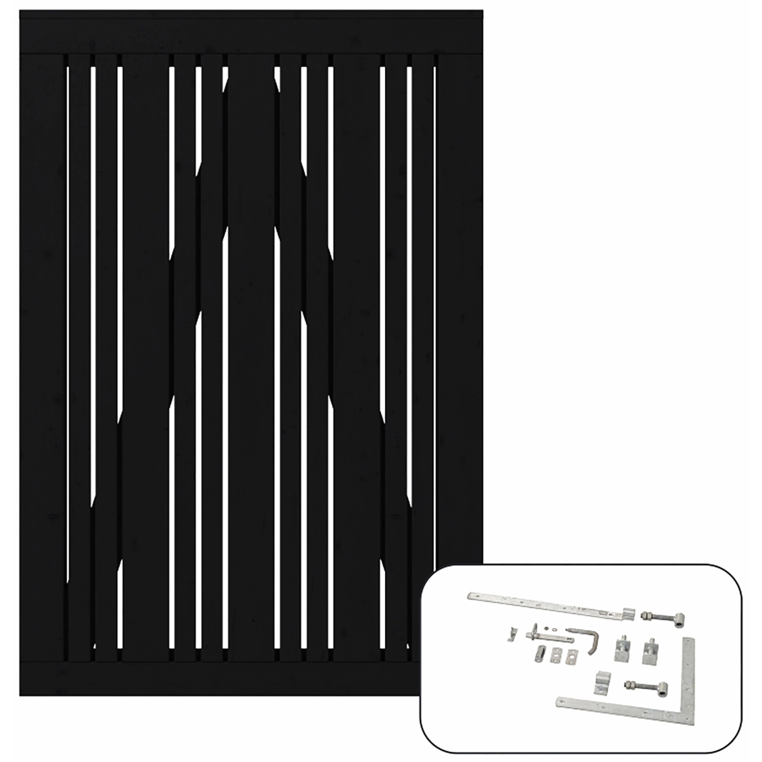 Einzeltor Tangent Nadelholz Schwarz 95 cm x 140 cm günstig online kaufen