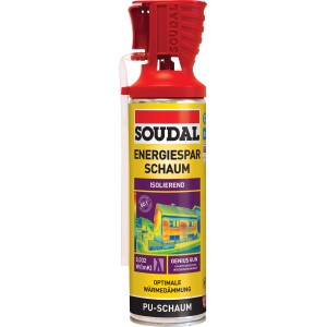 Soudal Energiesparschaum B2 mit Genius Gun, 500ml Dose für optimale Wärmedämmung.