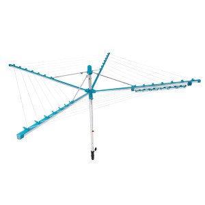 Leifheit Wäschespinne Linomatic 400 Easy, geöffnet. Wäscheständer mit 40m Leine und Easy-Lift-System.