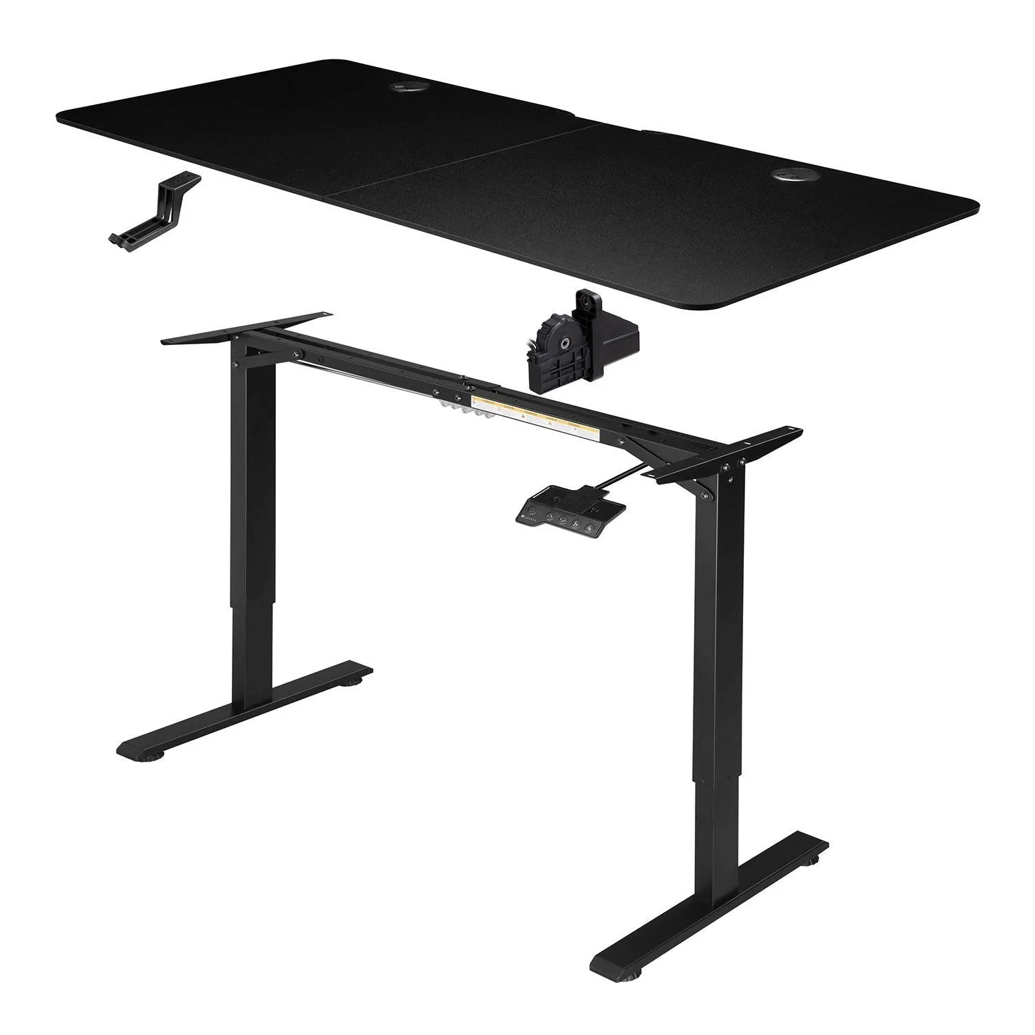 Juskys Schreibtisch Office Stand 120x60 cm Schwarz, höhenverstellbar, zerlegt.