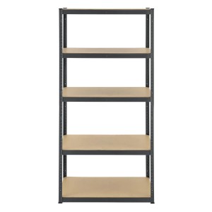 Graues Juskys Lagerregal Basic, 200x100x60 cm, mit 5 Böden. Ideal für Werkstatt, Keller oder Garage.