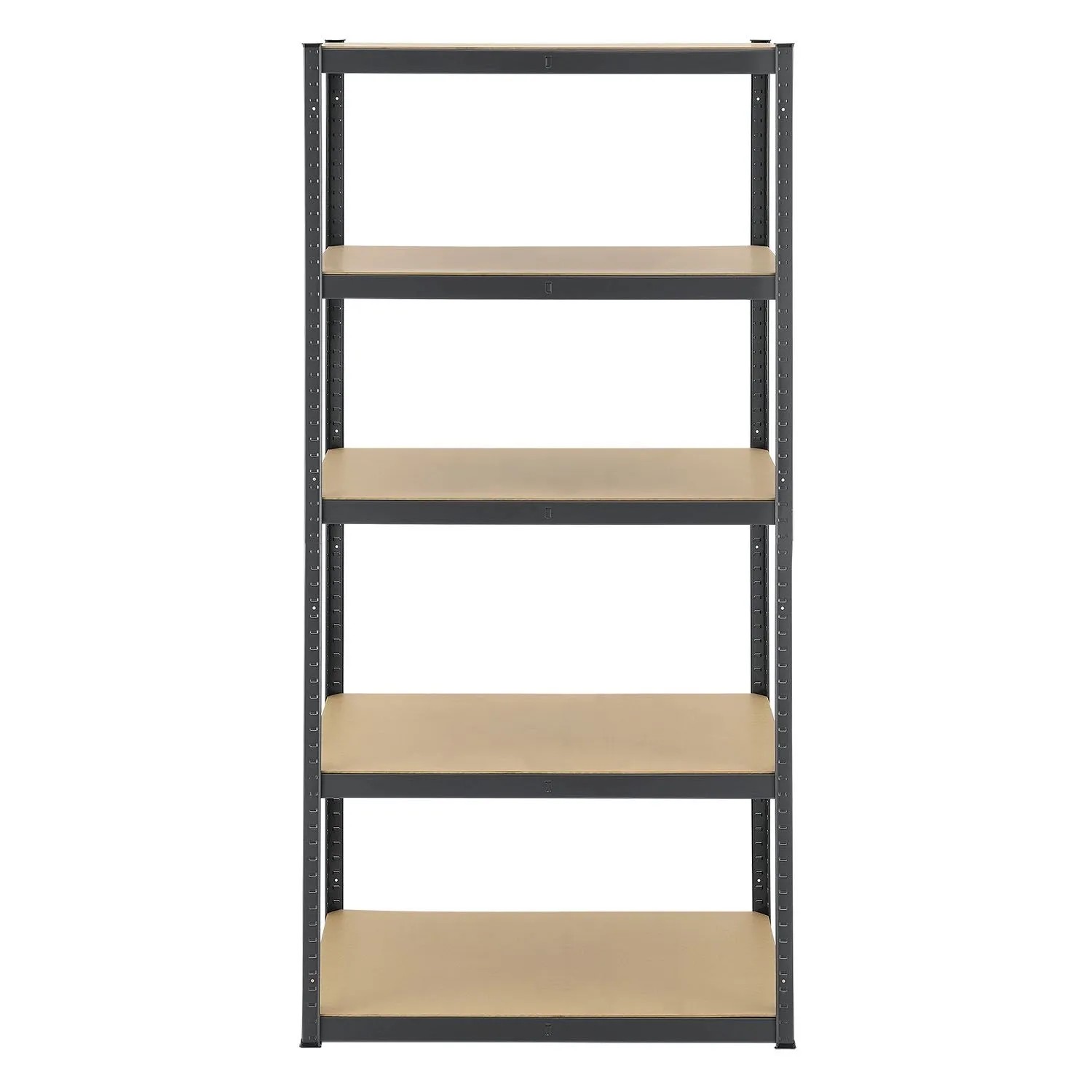Graues Juskys Lagerregal Basic, 200x100x60 cm, mit 5 Böden. Ideal für Werkstatt, Keller oder Garage.