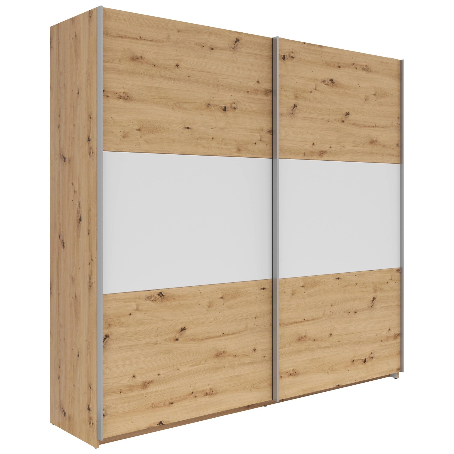 Mömax Schwebetürenschrank Saturn in Eiche Artisan/Weiß