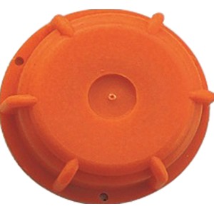 Oranger Ersatz-Verschlussstopfen aus Kunststoff für 5-15 l Getränkefässer.