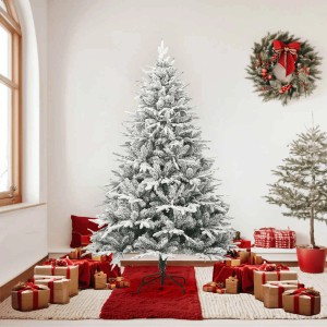 vidaXL Künstlicher Weihnachtsbaum Beschneit Grün 180 cm PVC PE 328494