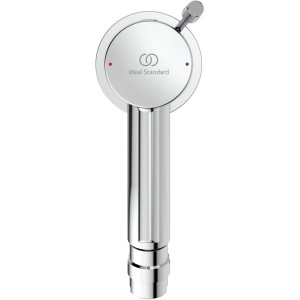Ideal Standard Ceraline Bidetarmatur in Chrom mit rundem Design und seitlichem Hebel.