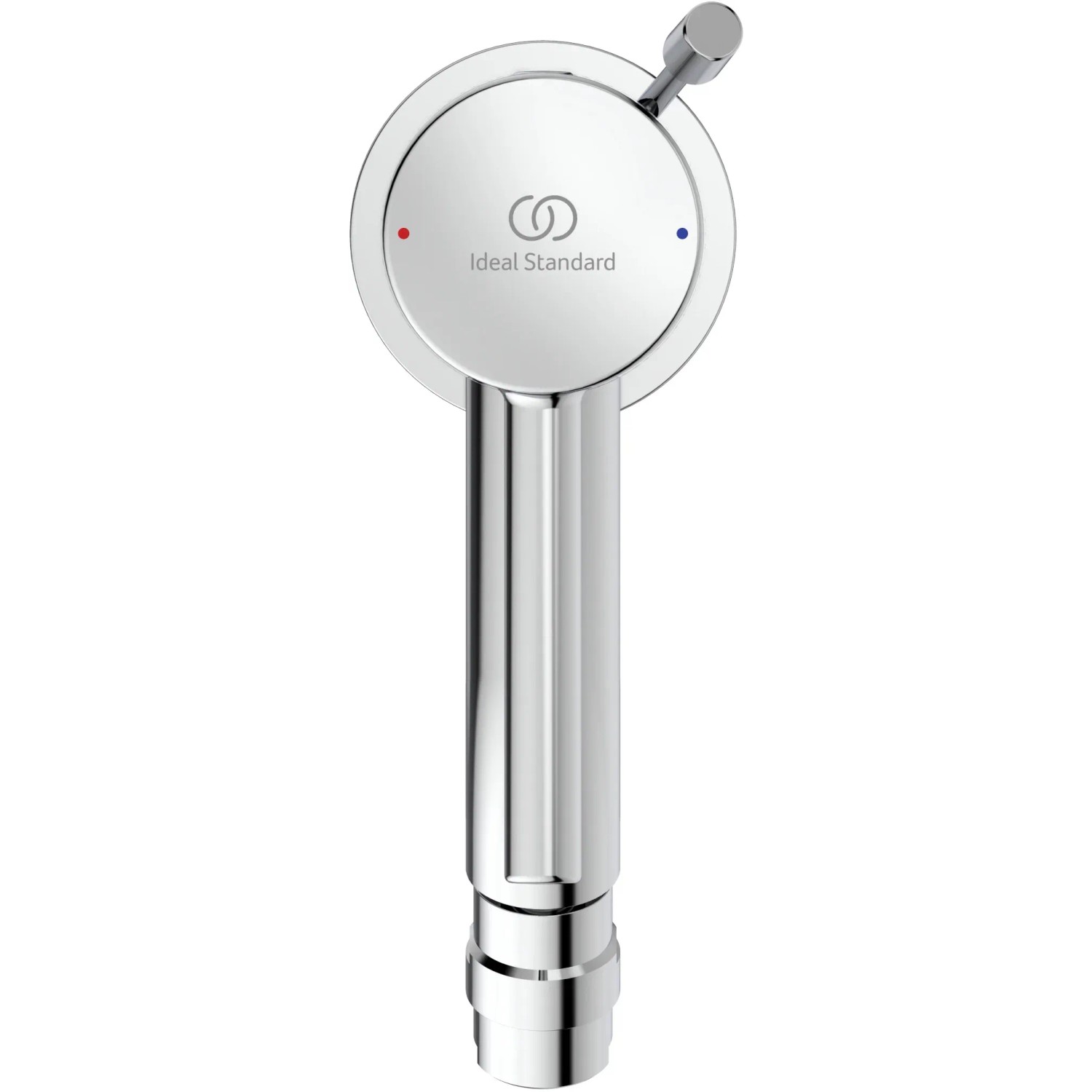 Ideal Standard Ceraline Bidetarmatur in Chrom mit rundem Design und seitlichem Hebel.
