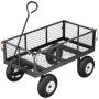 Sekey Garten Plattformwagen mit Luftreifen, 300 kg Tragkraft, abnehmbare Seitenteile.