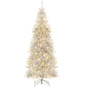 Costway Bleistift Weihnachtsbaum Lametta 180 cm