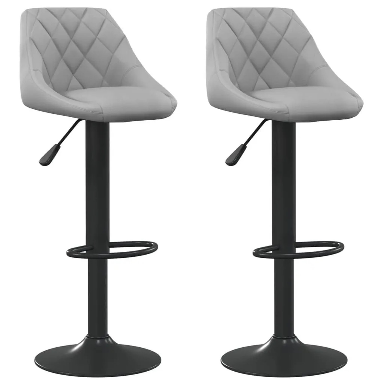 DELUKE Barhocker DUKE Höhenverstellbar 2er Set Hellgrau Samt Barstühle Drehbar Küchenhocker Thekenhocker Für Küche Hausbar