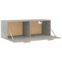 Betongrauer Wandschrank (100x37x35cm) aus Holzwerkstoff für Büro.