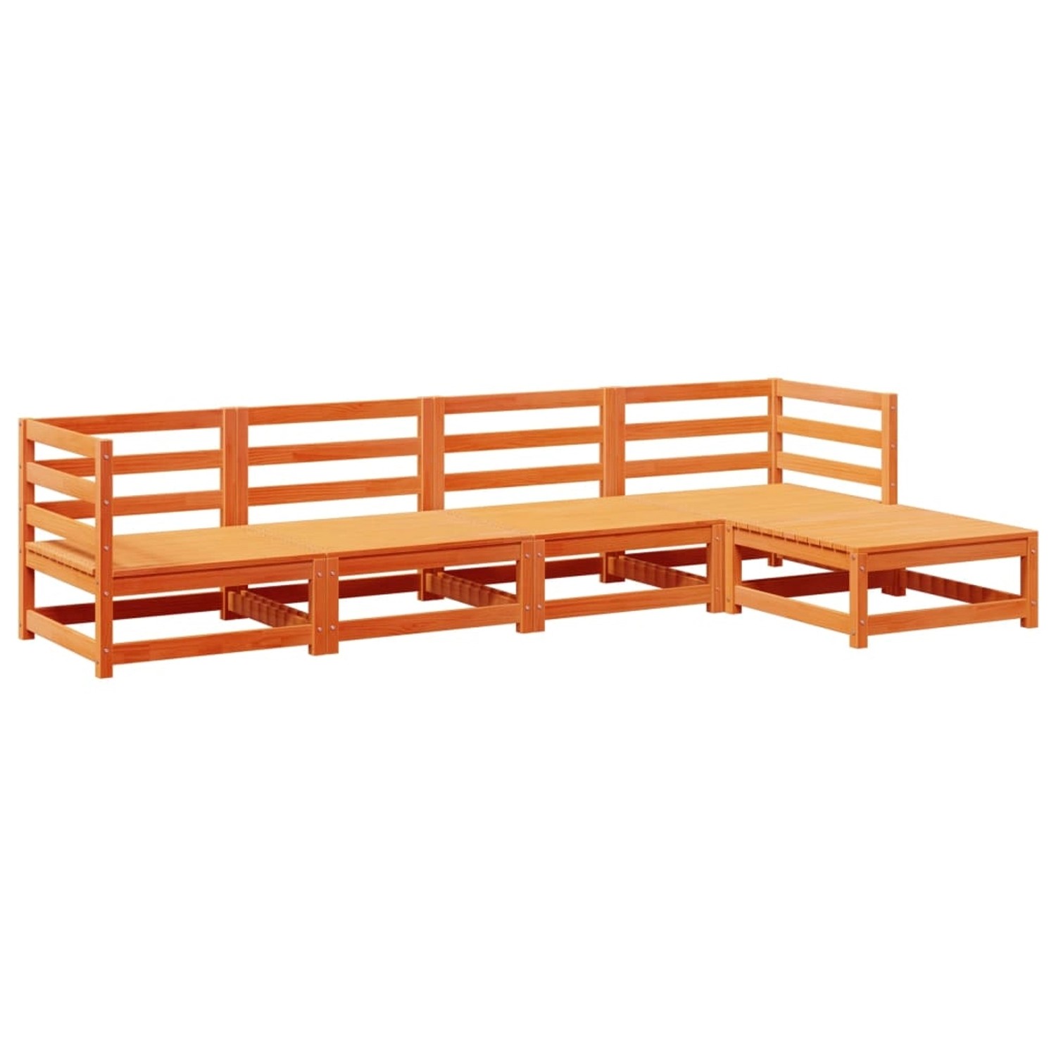 vidaXL 5-Tlg Garten-Sofagarnitur Wachsbraun Massivholz Kiefer 3299386 günstig online kaufen