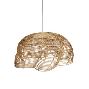 PR Home Mayla Außenleuchte aus Rattan, handgeflochtene Hängeleuchte für den Außenbereich.