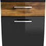 Posseik Bad-Hängeschrank Rima in Walnuss/Anthrazit, 40 cm breit, mit Schublade und Softclose.