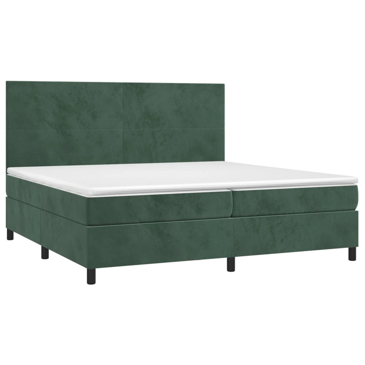 vidaXL Boxspringbett mit Matratze & LED Dunkelgrün 200x200 cm Samt 3136026 günstig online kaufen