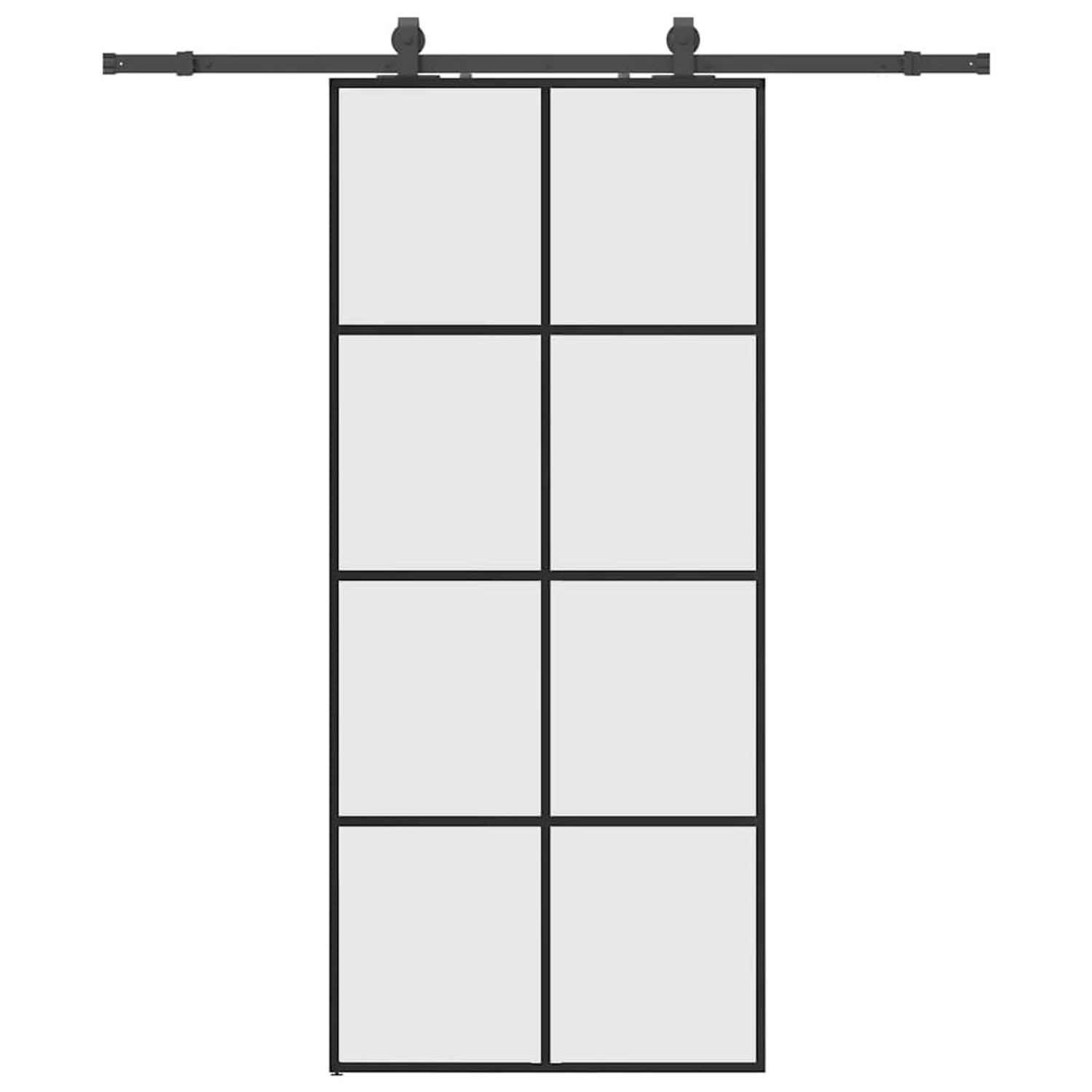 vidaXL Schiebetür mit Beschlag Schwarz 90x205 cm ESG-Glas 3375805 günstig online kaufen