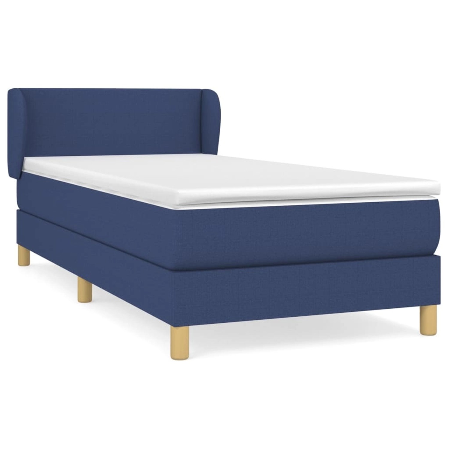 vidaXL Boxspringbett mit Matratze Blau 100x200 cm Stoff 3126627
