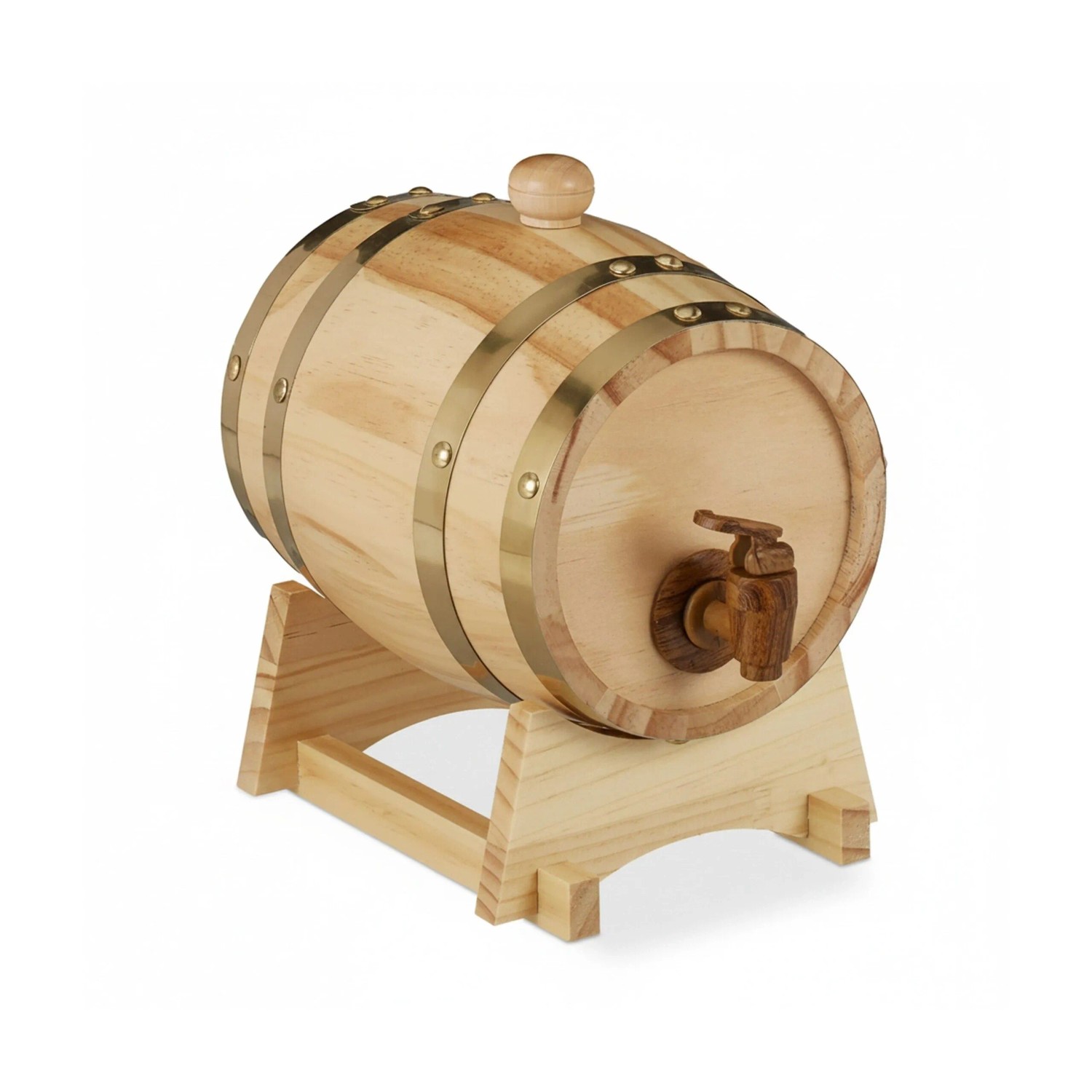 Relaxdays Holzfass Holz Natur mit Bock und Zapfhahn 23 x 16 x 25,5 cm 0,9 kg