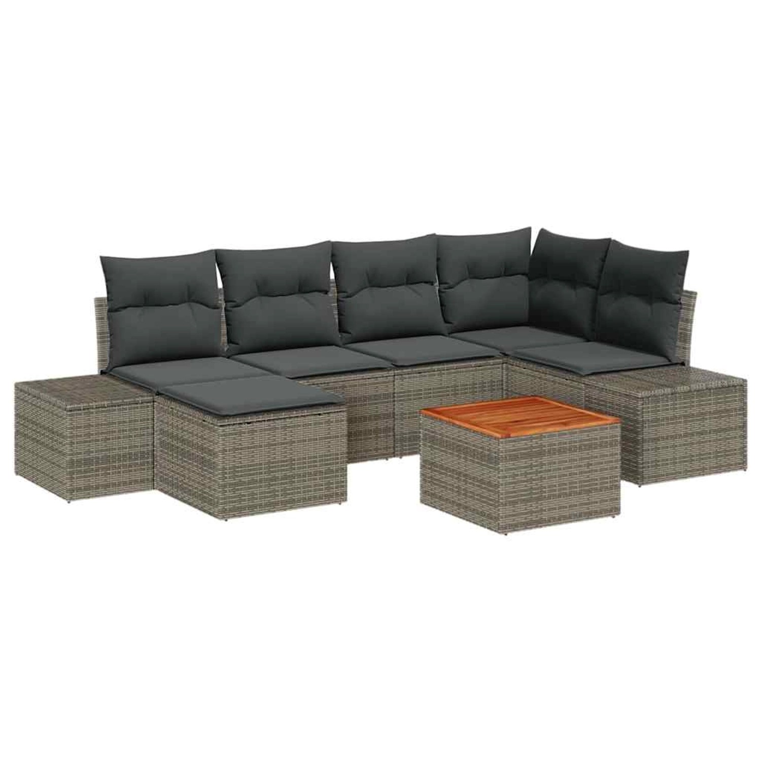 vidaXL Garten-Sofa-Set 7-Tlg Grau 3356648 günstig online kaufen