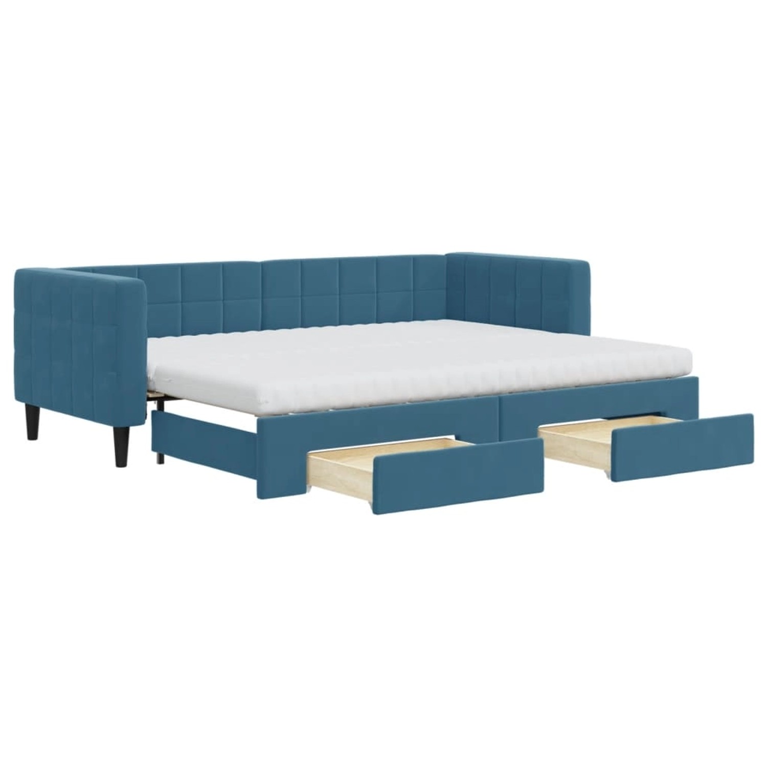 vidaXL Tagesbett Ausziehbar mit Schubladen Blau 80x200 cm Samt1897444 günstig online kaufen