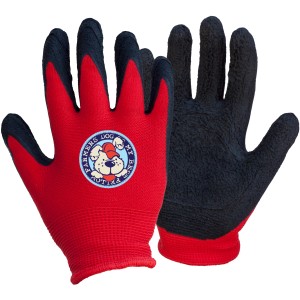 Workpower Kinderhandschuhe Sammy, rot/schwarz, Gr. 6, Arbeitshandschuhe für kleine Handwerker.