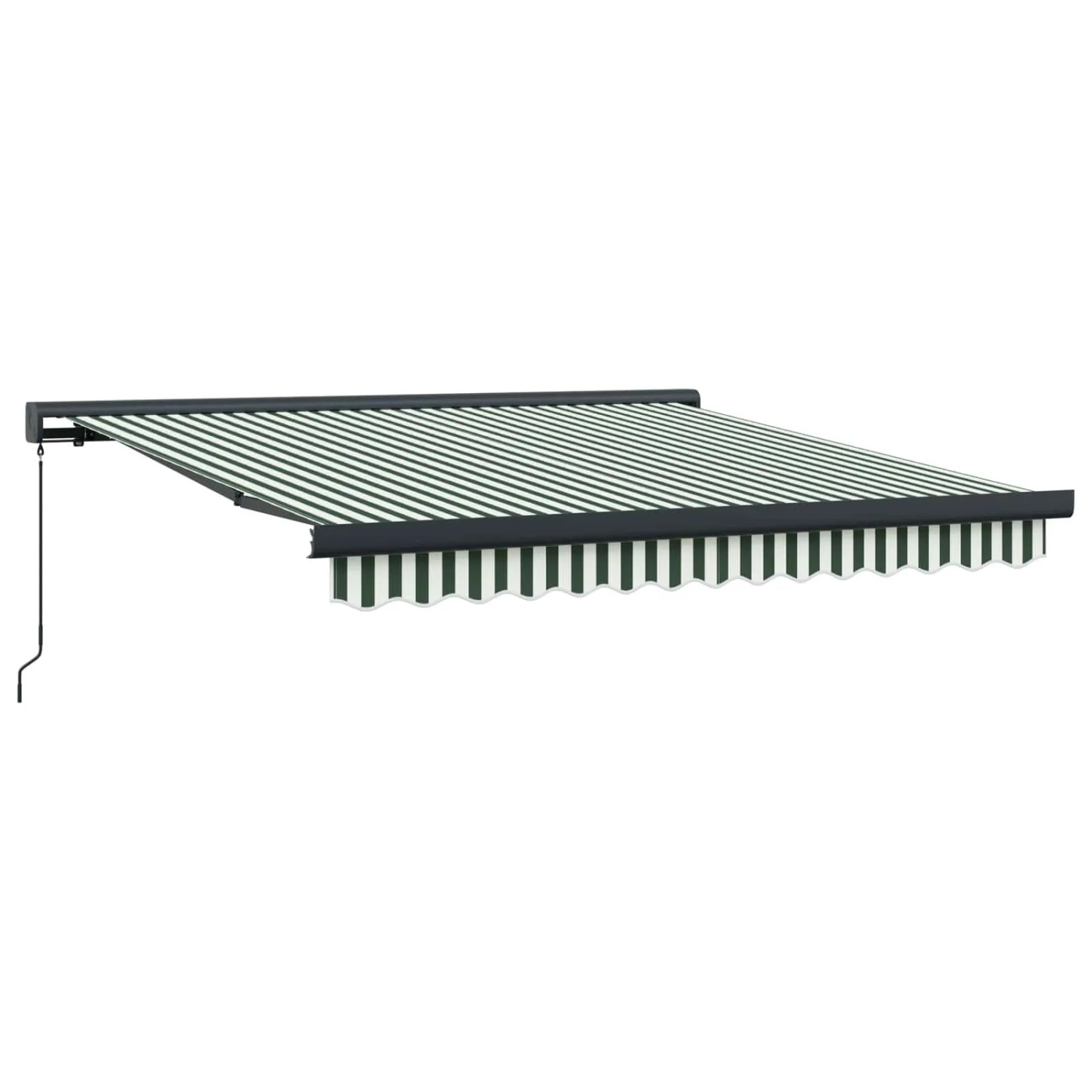 vidaXL Einziehbare Markise Grün und Weiß 300 x 250 cm Stoff und Metall 3330191