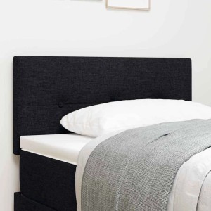 Schwarzes vidaXL LED Kopfteil, 90 cm, Polyester, mit LED-Lichtleisten für Betten.