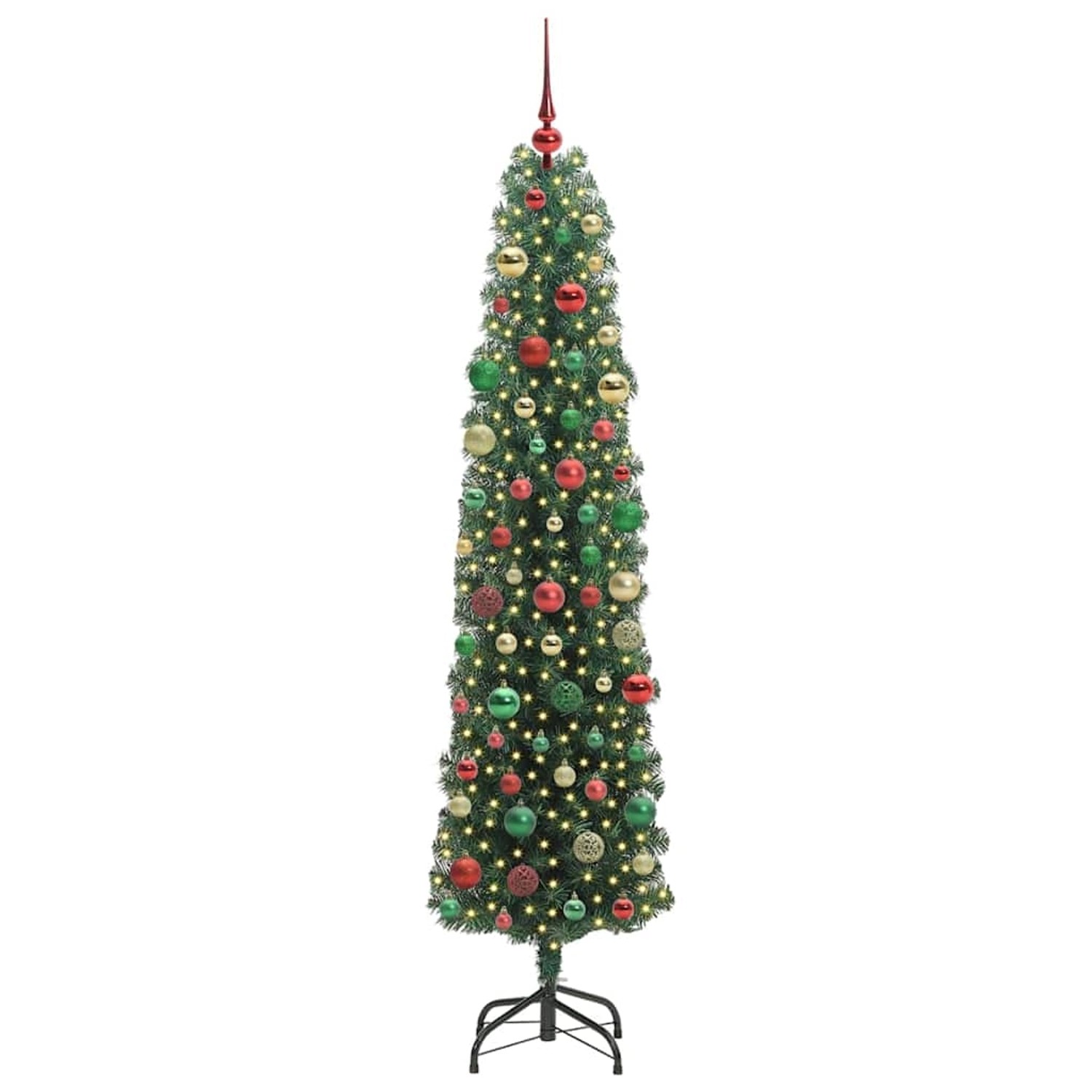 vidaXL Künstlicher Weihnachtsbaum mit 300 LEDs mit Ständer Grün 210 cm 3394964