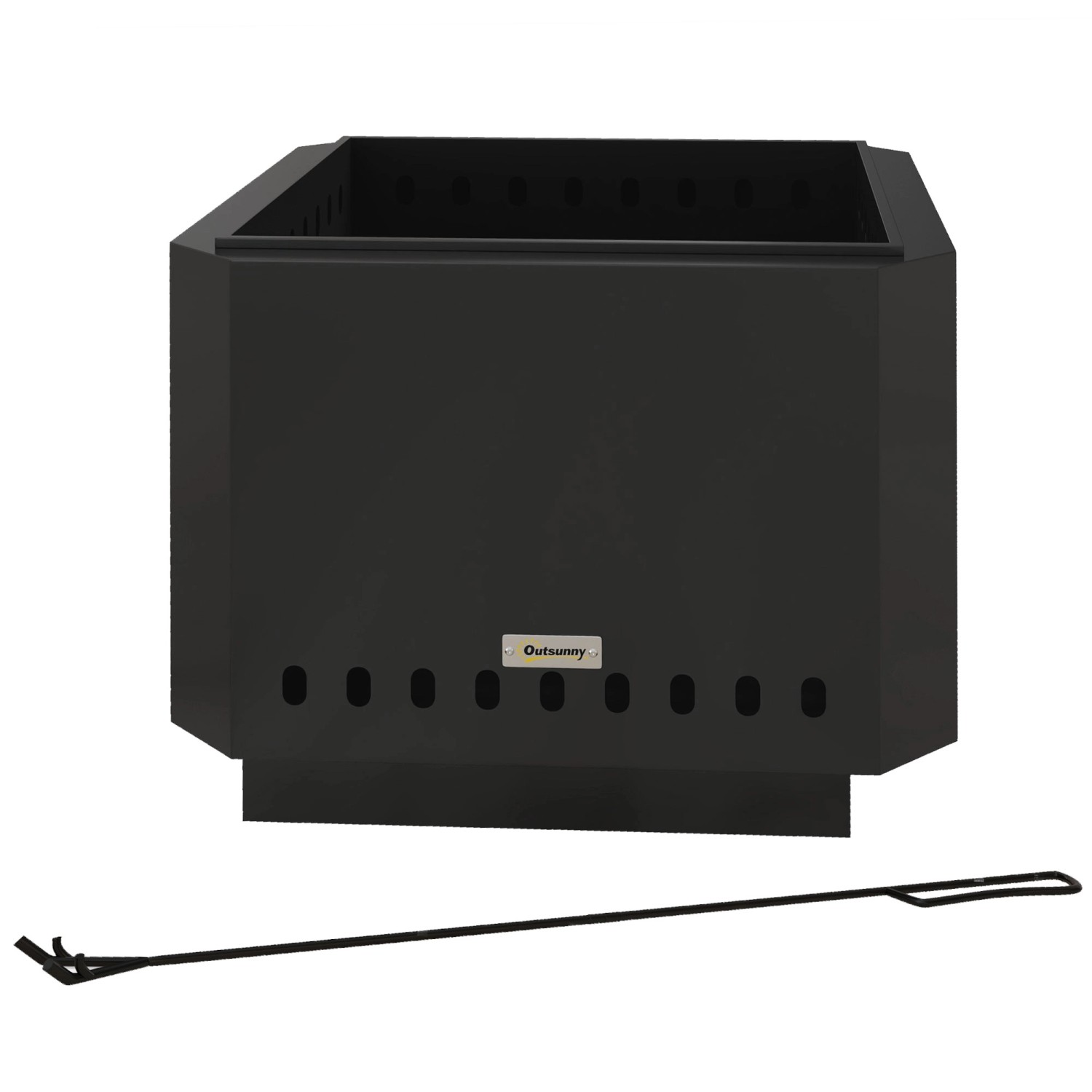 Outsunny Feuerschale Metall Schwarz 48L x 48B x 41H cm günstig online kaufen