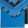 Blaue eyepower Kampfsportmatte (90x90x4 cm) mit Puzzleverbindung für Fußboden Schutz.