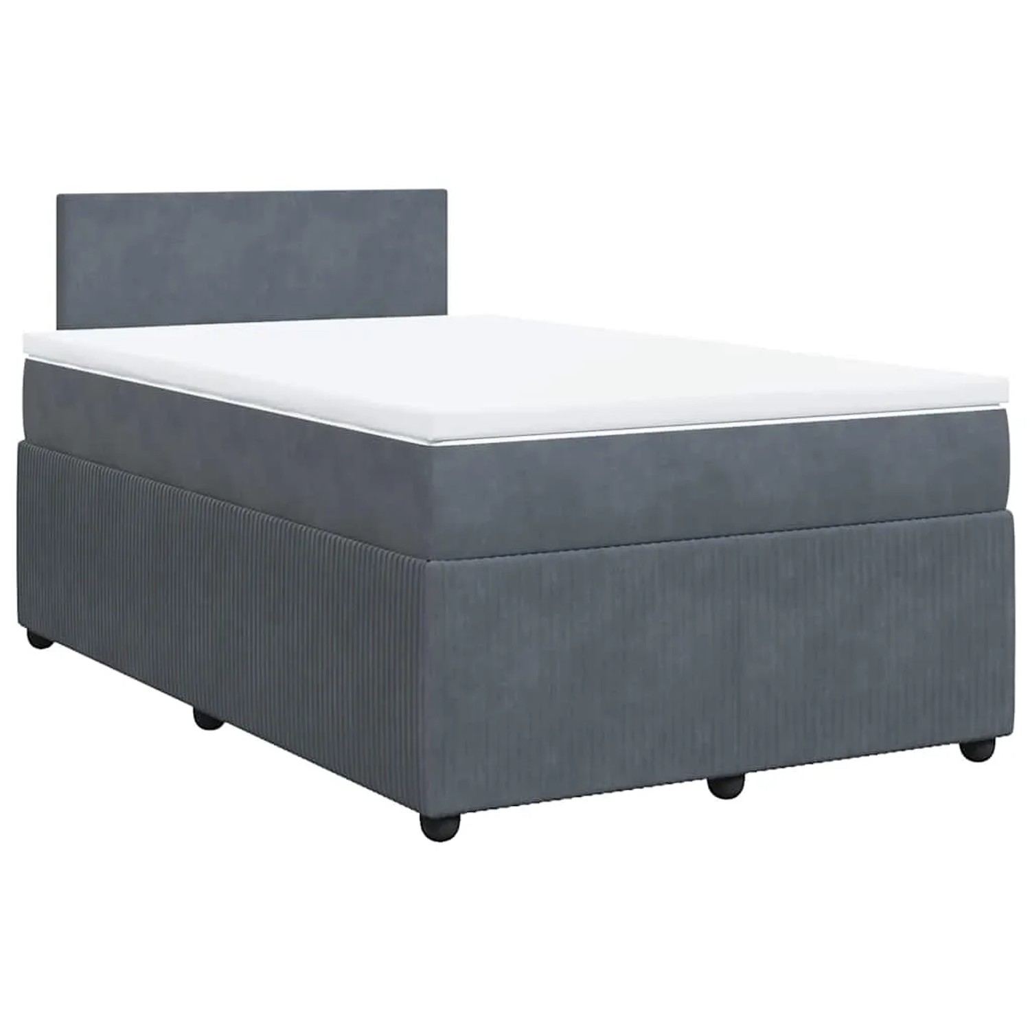 vidaXL Boxspringbett mit Matratze Dunkelgrau 120x200 cm Samt 3287705 günstig online kaufen