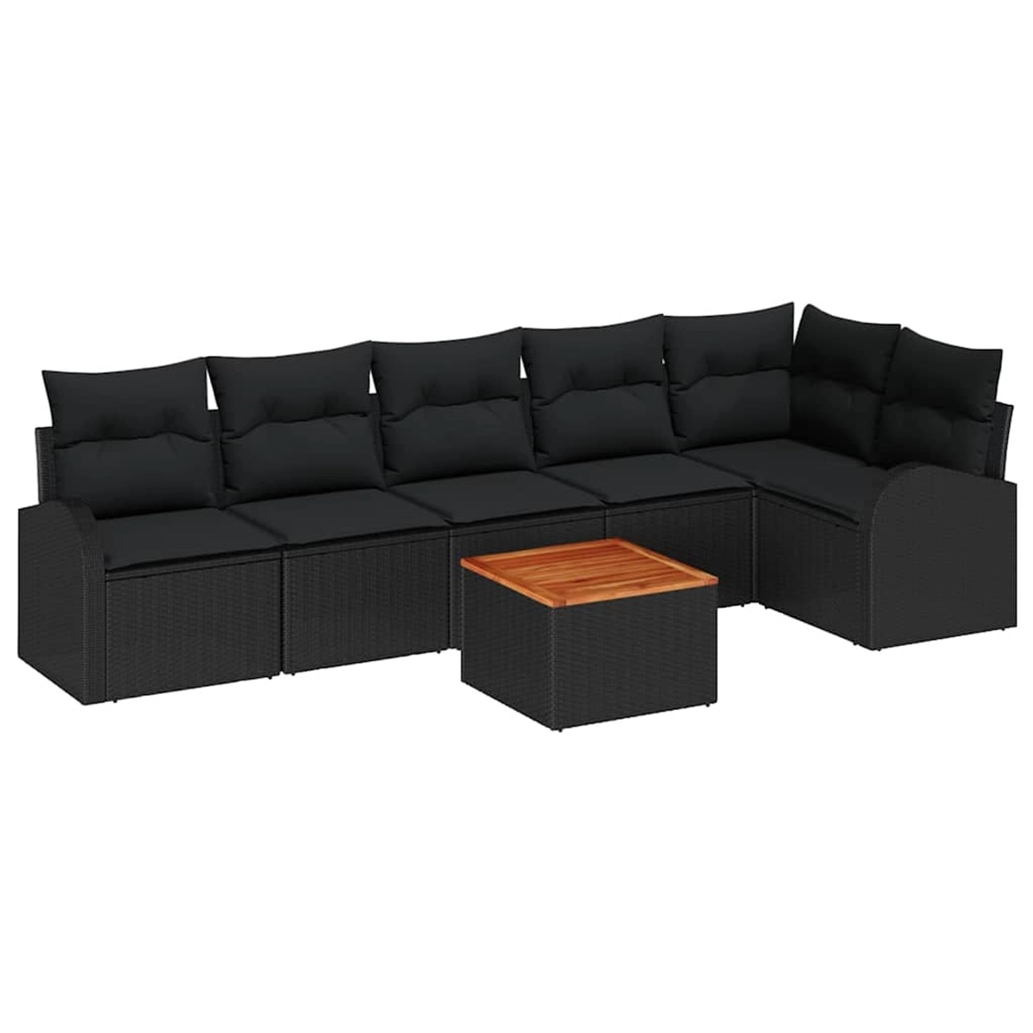 vidaXL Garten-Sofa-Set 7-Tlg Schwarz Poly Rattan 3347590 günstig online kaufen