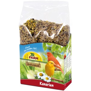 JR Farm Individual Kanarienfutter 1 kg im transparenten Beutel.