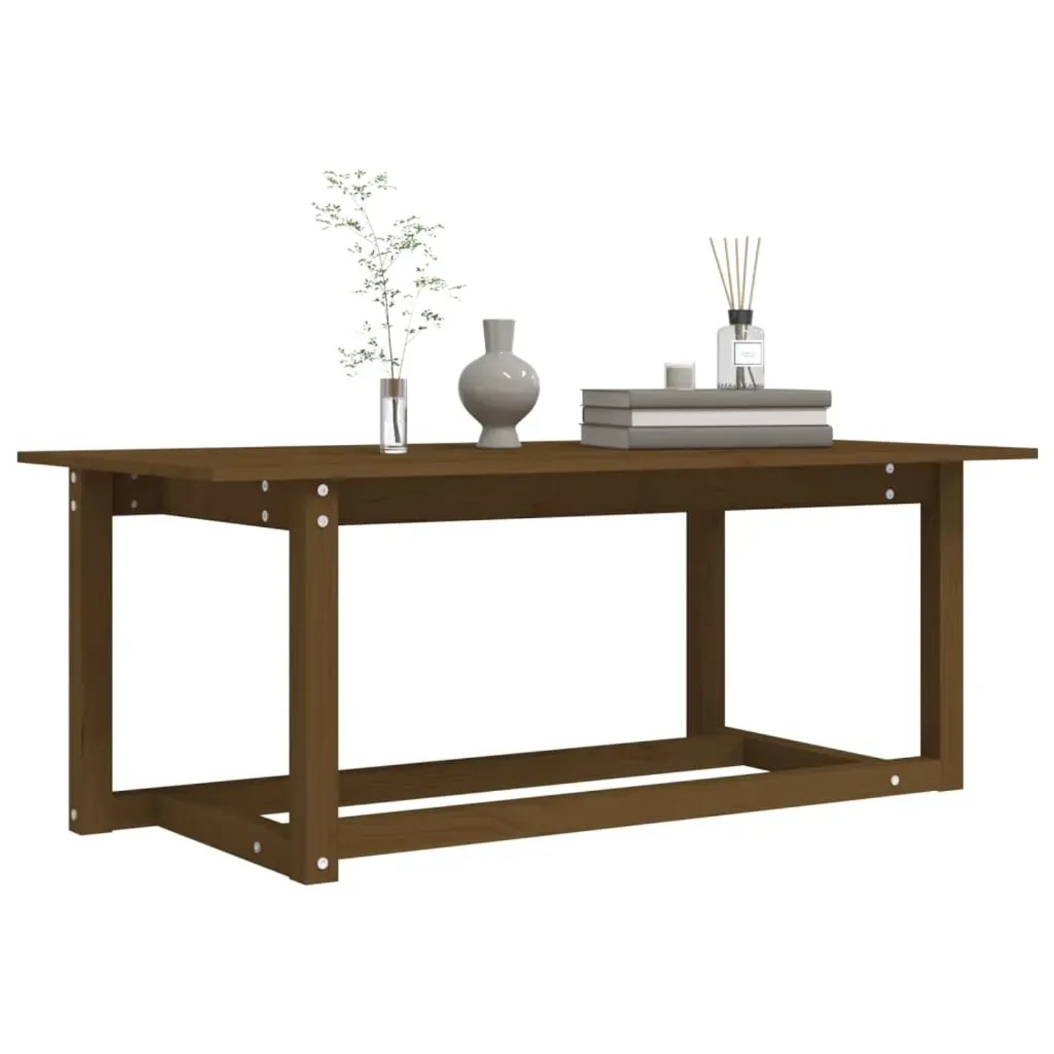 Honigbrauner Couchtisch aus Kiefernholz, 110x55x45 cm. Massiver Wohnzimmertisch.