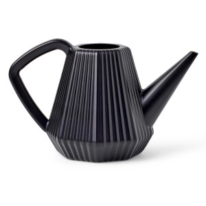 Schwarze Capi Gießkanne Doppio Xala Groove, 2 l, mit geriffeltem Design.