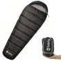 Sekey Mumienschlafsack, 220x80x50cm, anthrazit, mit Packsack für Camping & Outdoor.