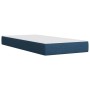 Blaues vidaXL Boxspringbett 80x200 cm mit Matratze und weißem Topper.