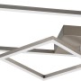 Moderne LED-Deckenleuchte Padella in Nickel matt mit eckigen Formen und warmweißem Licht.