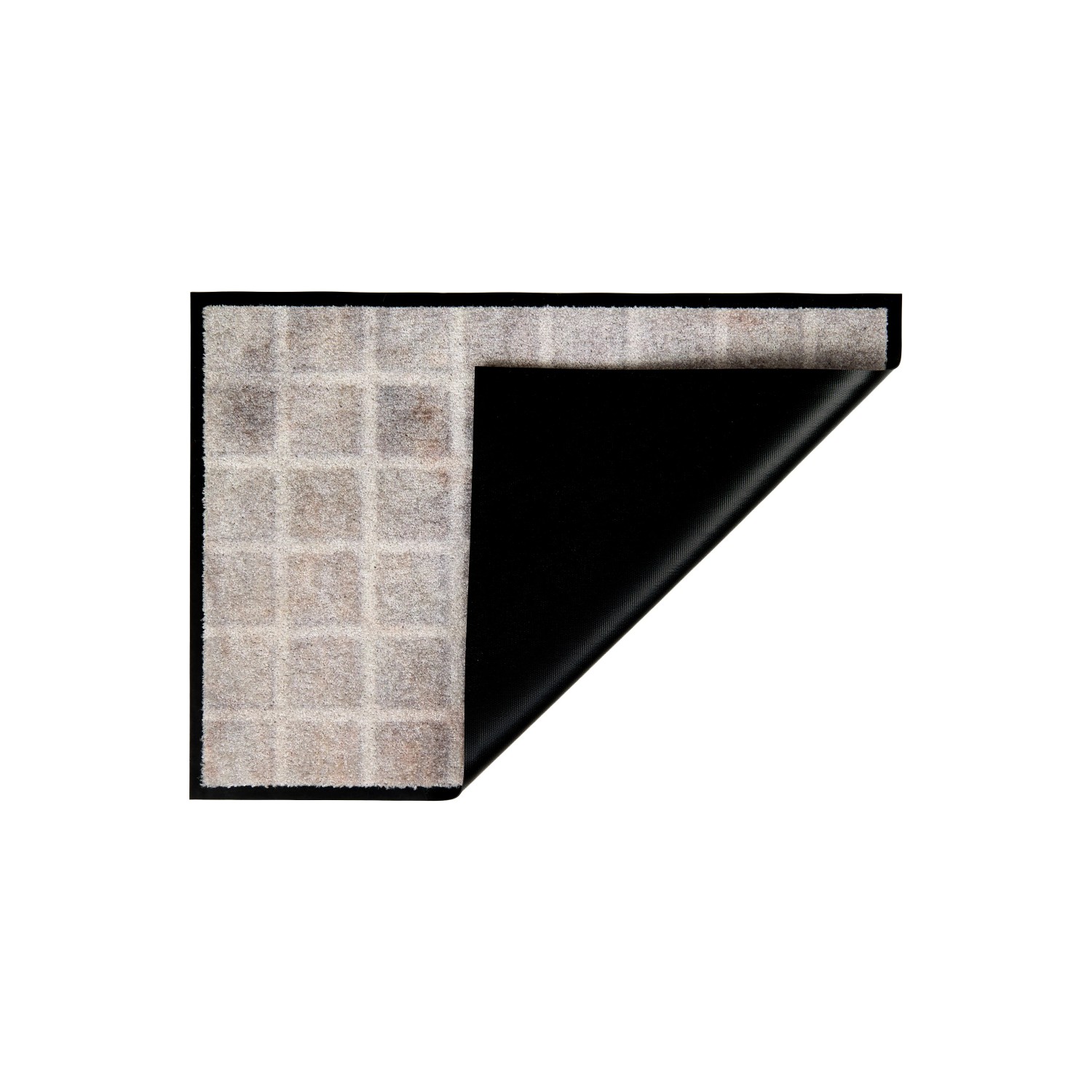 Schöner Wohnen Fußmatte Bellevue Karo, 50x70 cm, hellgrau mit rutschfester Rückseite.