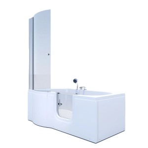 AcquaVapore Seniorendusche und Badewanne mit Tür, 85x170 cm, mit Duschabtrennung.