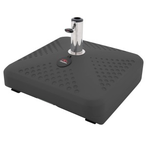 Anthrazitfarbener Doppler Füllsockel Active Fill-It 3-in-1 mit Rollen und Stahlrohr für Sonnenschirme.