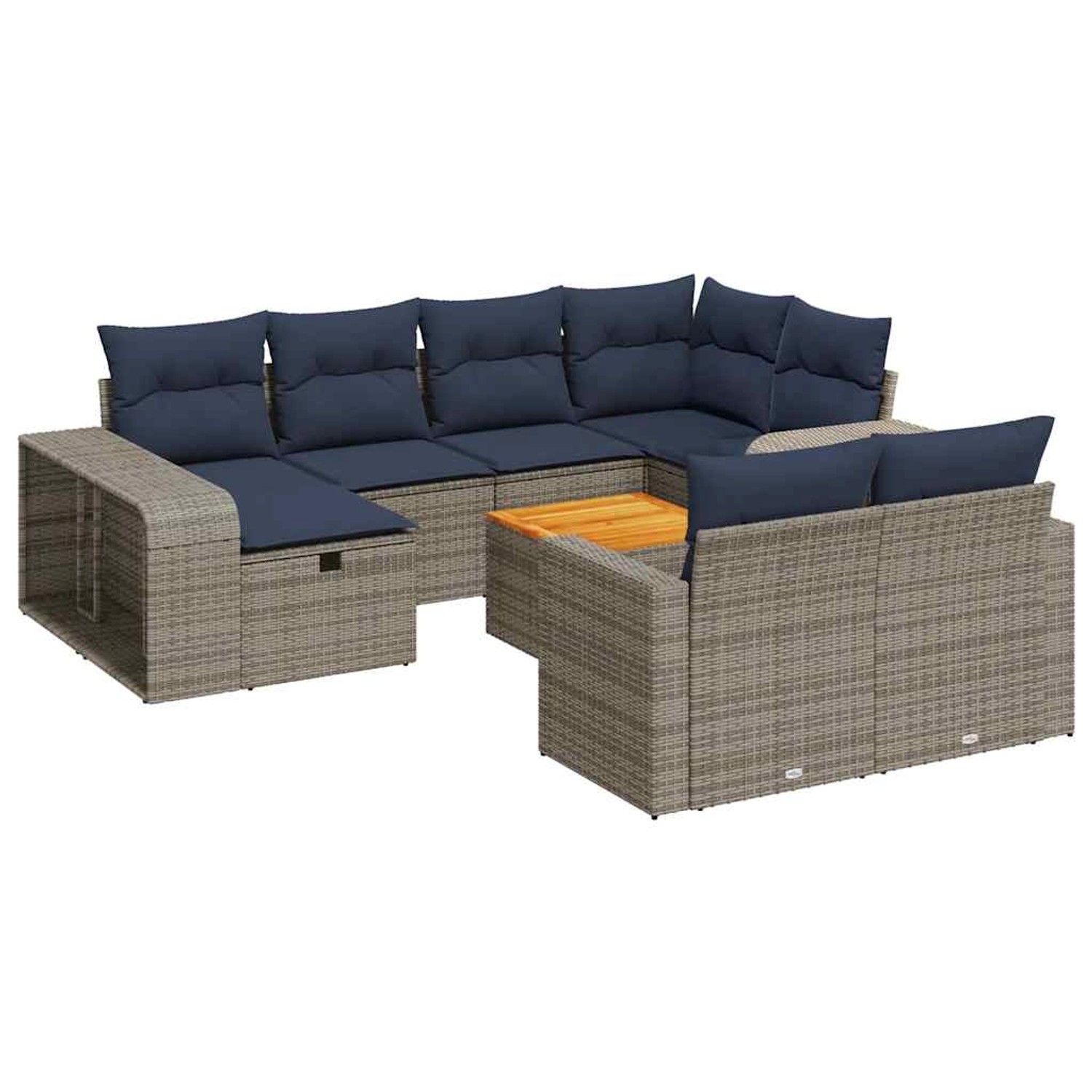 vidaXL 11-Tlg Garten-Sofagarnitur mit Kissen Grau Poly Rattan 3326085 günstig online kaufen
