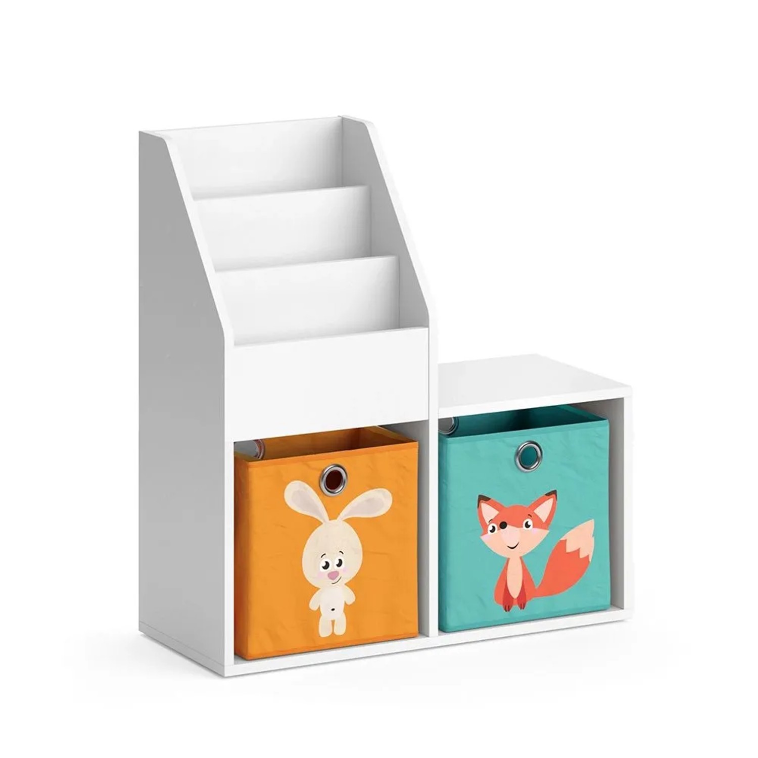Vicco Kinderregal Luigi Weiß 72 x 79 Mini mit 2 Faltboxen Art Nr 36220