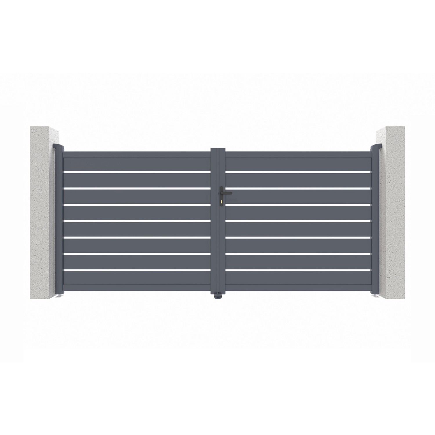Casanoov Flügeltor 3 5M Vogel H 160Cm & 2 Pfosten H 190Cm Aluminium Grau günstig online kaufen
