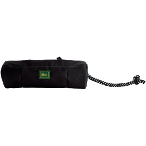 Schwarzer Hunter Trainer Snack Dummy mit Seil, befüllbares Intelligenzspielzeug für Hunde.