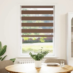 vidaXL Doppelrollo Braun 70x100 cm Stoffbreite 65,9 cm Polyester 4014307