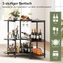 Costway 3 Ebenen Hausbar mit Glashalter Schwarz 120 x 66 x 102 cm_3
