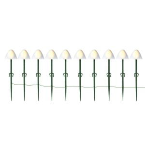 Marelida LED Solar Lichterkette Mini Pilze 10 Gartenstecker Für Garten 8 Funkt Sensor