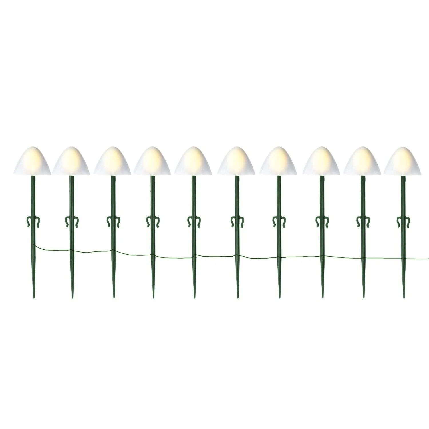 Marelida LED Solar Lichterkette Mini Pilze 10 Gartenstecker Für Garten 8 Funkt Sensor